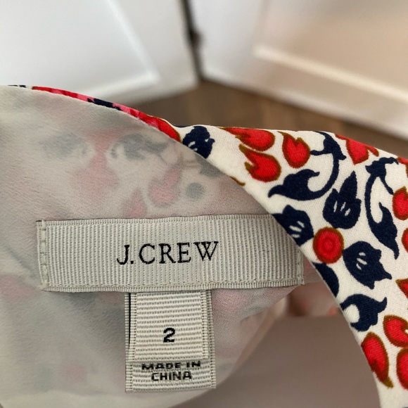 JCrew pink and navy floral silk dress size 2 - Picture 2 of 5